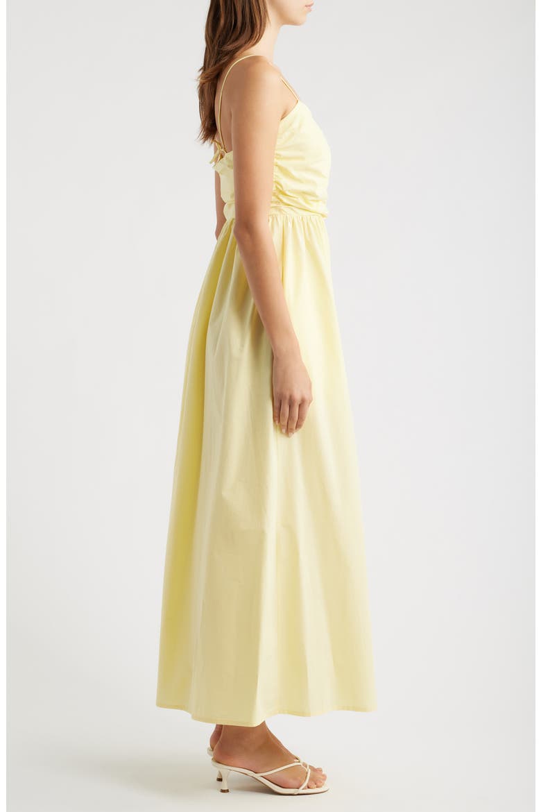 Maubois Shirred Cotton Poplin Midi Dress, Alternate, color, YELLOW