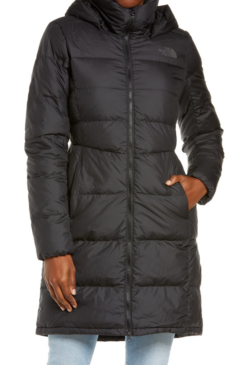 The North Face Metropolis Water Repellent 550 Fill Power Down Hooded Parka, Alternate, color,