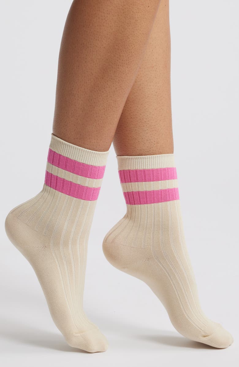 Le Bon Shoppe Her Varsity Crew Socks, Main, color, 