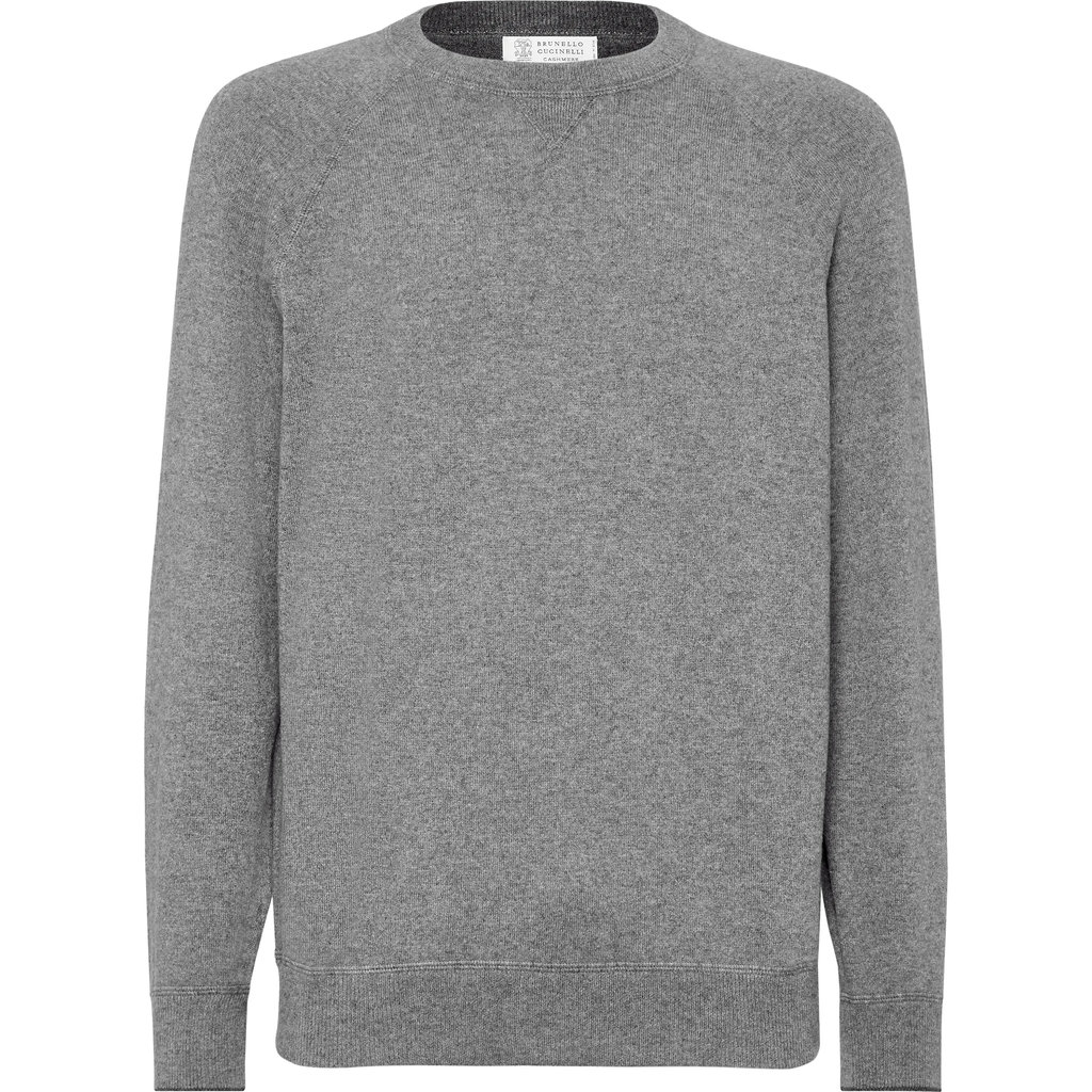 Brunello Cucinelli Cashmere Raglan-sleeve Sweater In Dark Grey