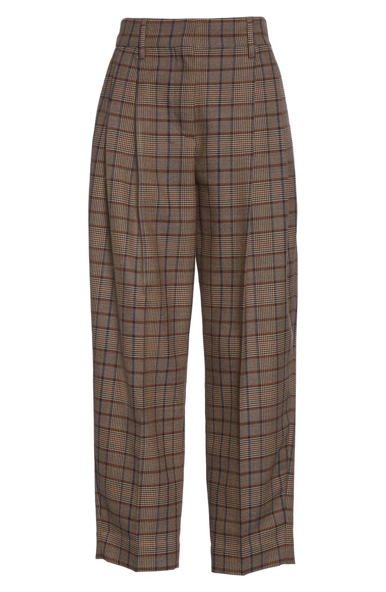 Brunello Cucinelli Prince of Wales Check Crop Trousers, Alternate, color, 