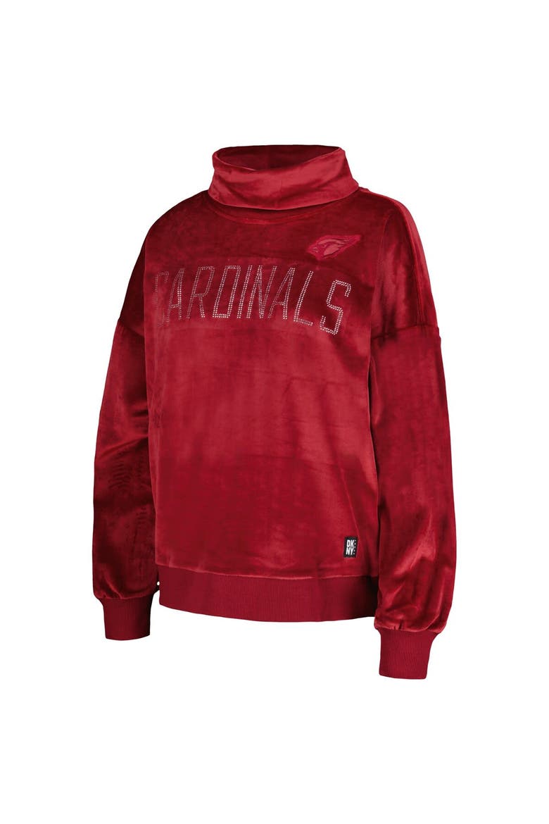 Women's DKNY Sport  Cardinal Arizona Cardinals Deliliah Rhinestone Funnel Neck Pullover Sweatshirt, Alternate, color, Cardinal
