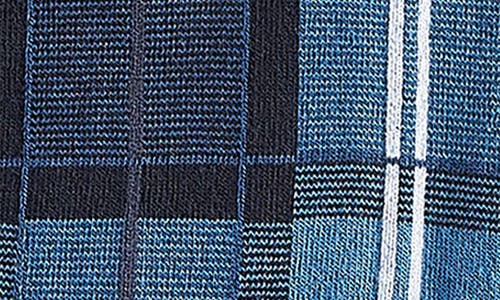 Barbour Blyth Plaid Cotton Blend Dress Socks In Blue