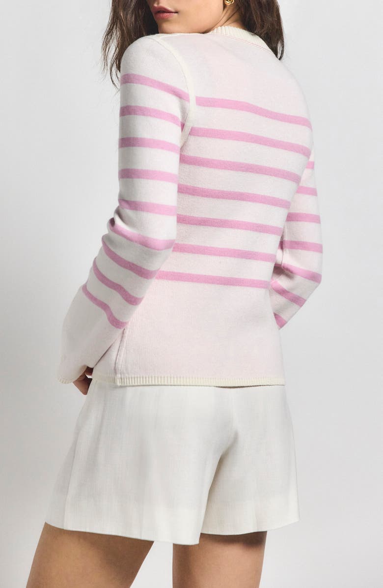 Derek Lam 10 Crosby Mariana Reversible Stripe Wool Blend Cardigan, Alternate, color, Venetian Pink Multi