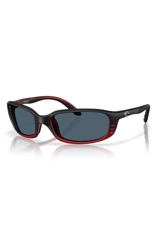Costa Del Mar 59mm Wraparound Sunglasses In Red Sky/gray 580p