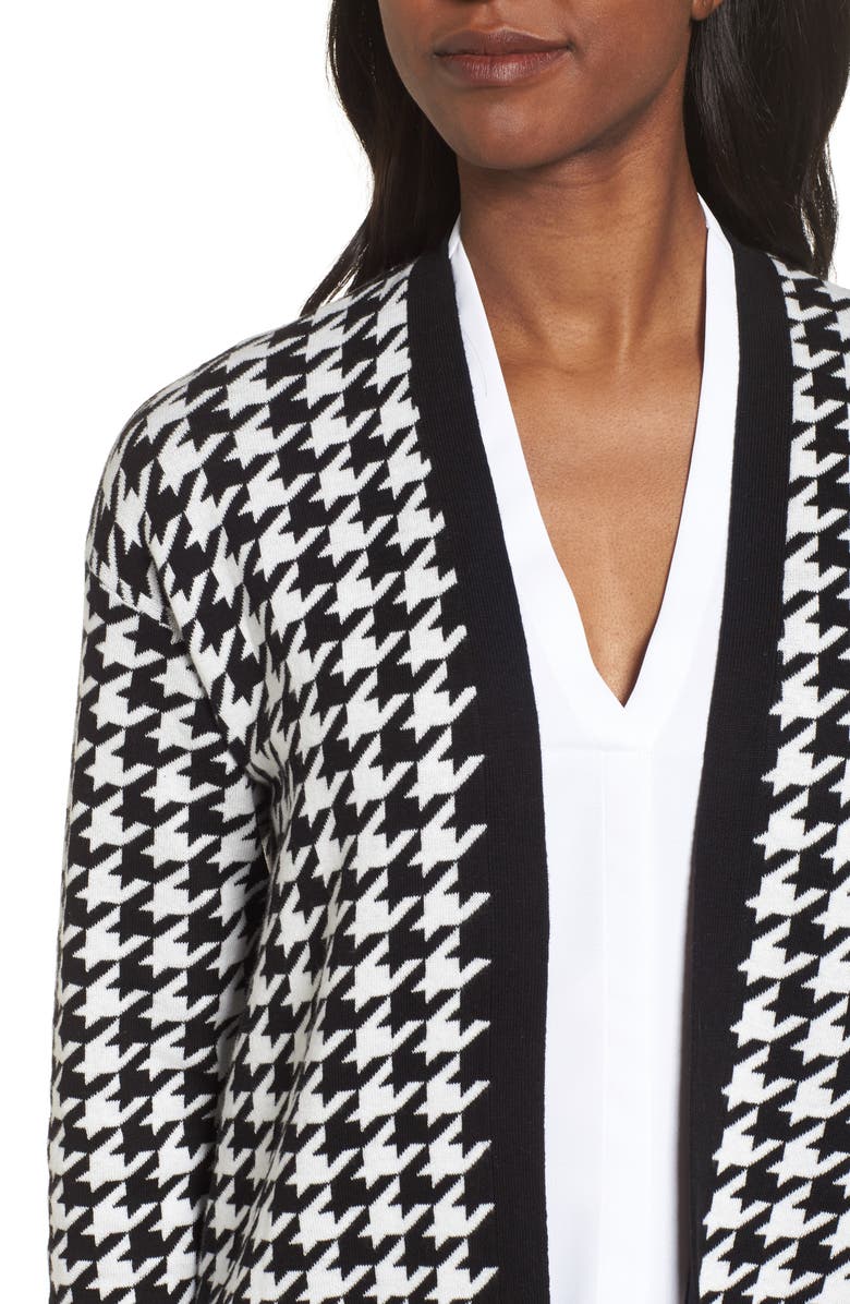 Chaus Houndstooth Cardigan, Alternate, color, 
