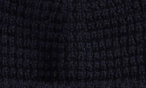 Moncler Kids' Virgin Wool Waffle Knit Beanie With Teddy Bear Ears In Navy