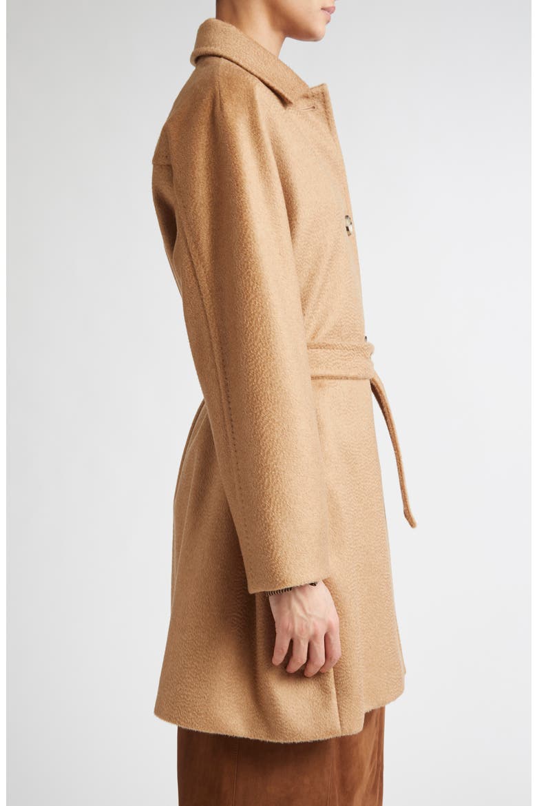 Filato Belted Camel Hair Wrap Coat, Alternate, color, CAMEL