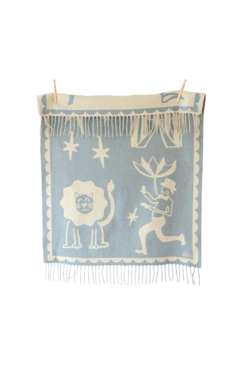 Lambswool Jacquard Baby Blanket, Main, color, Circus Jaquard