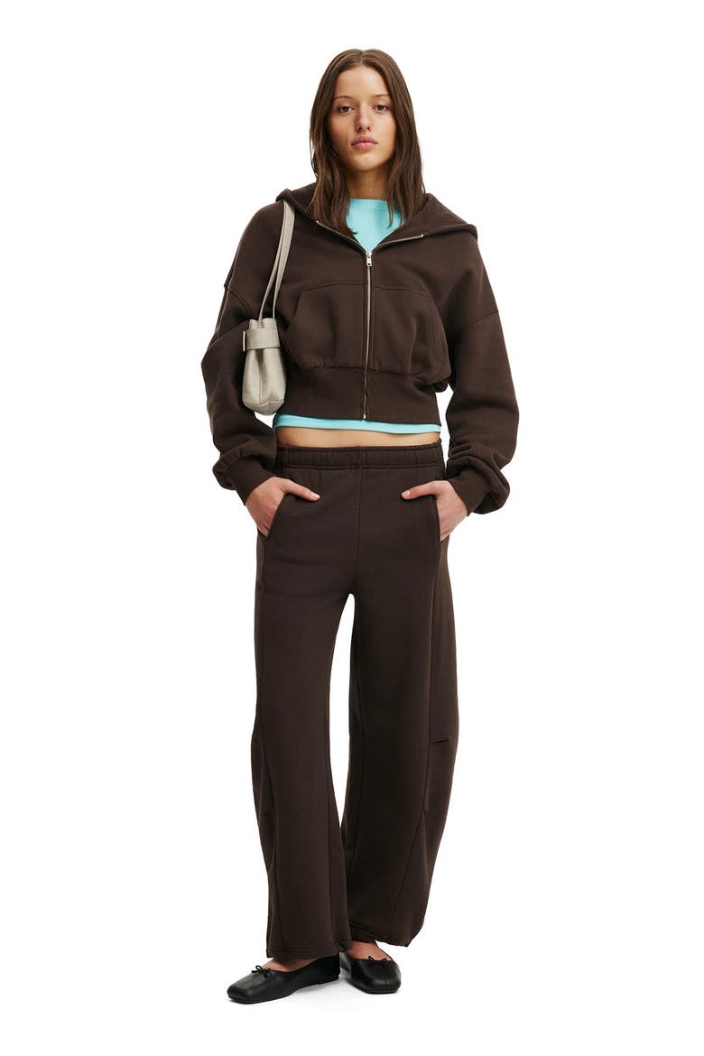 Women's Barrel Leg Sweatpant, Alternate, color, Dark Oak