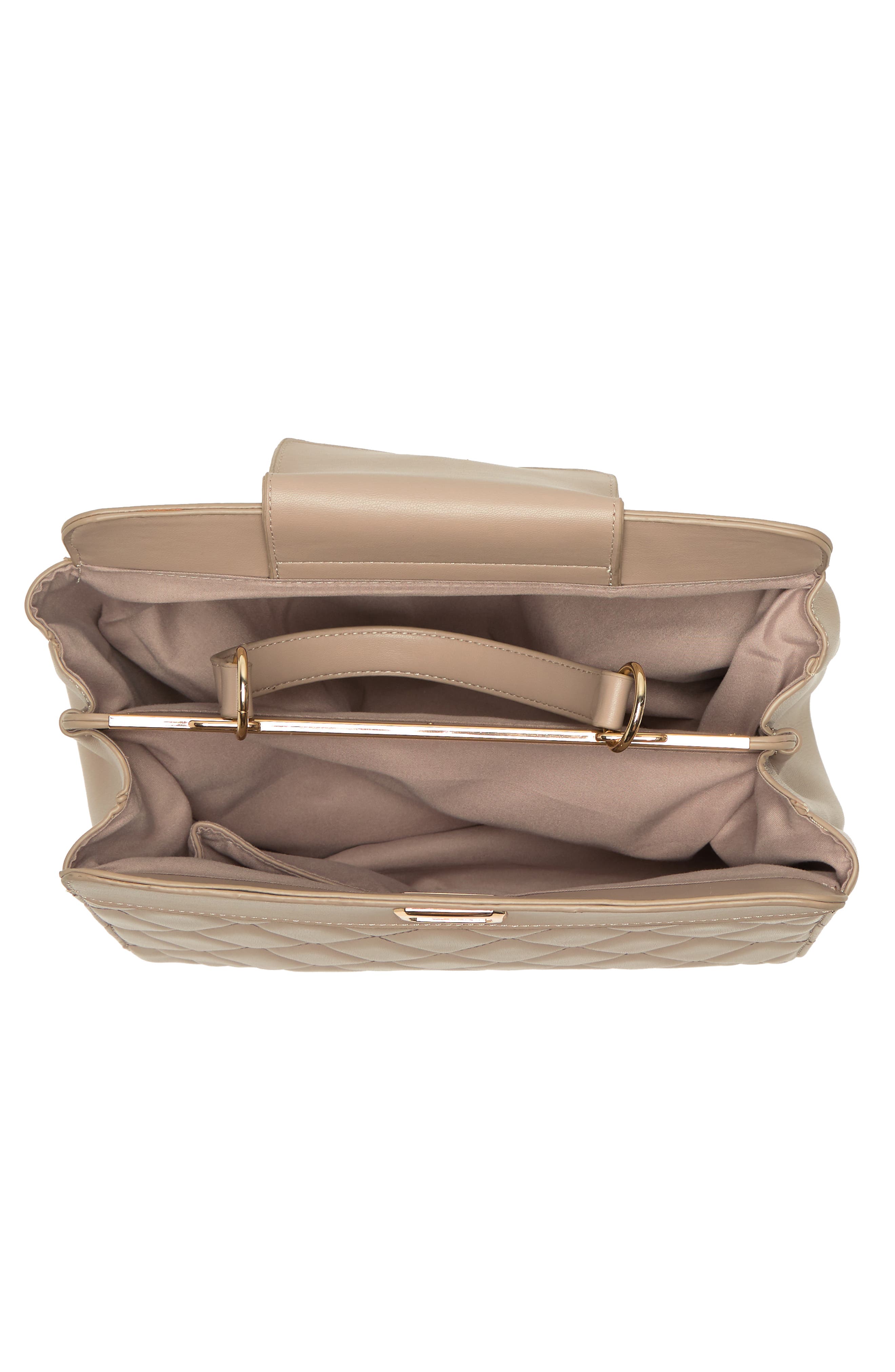 Badgley Mischka Collection Diamond Quilted Tote Bag, Alternate, color, Taupe