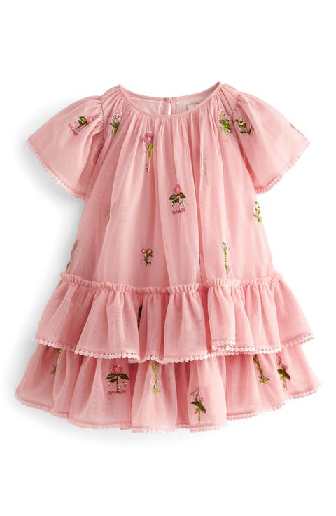 Kids' Embroidered Floral Tulle Tiered Dress (Little Kid)