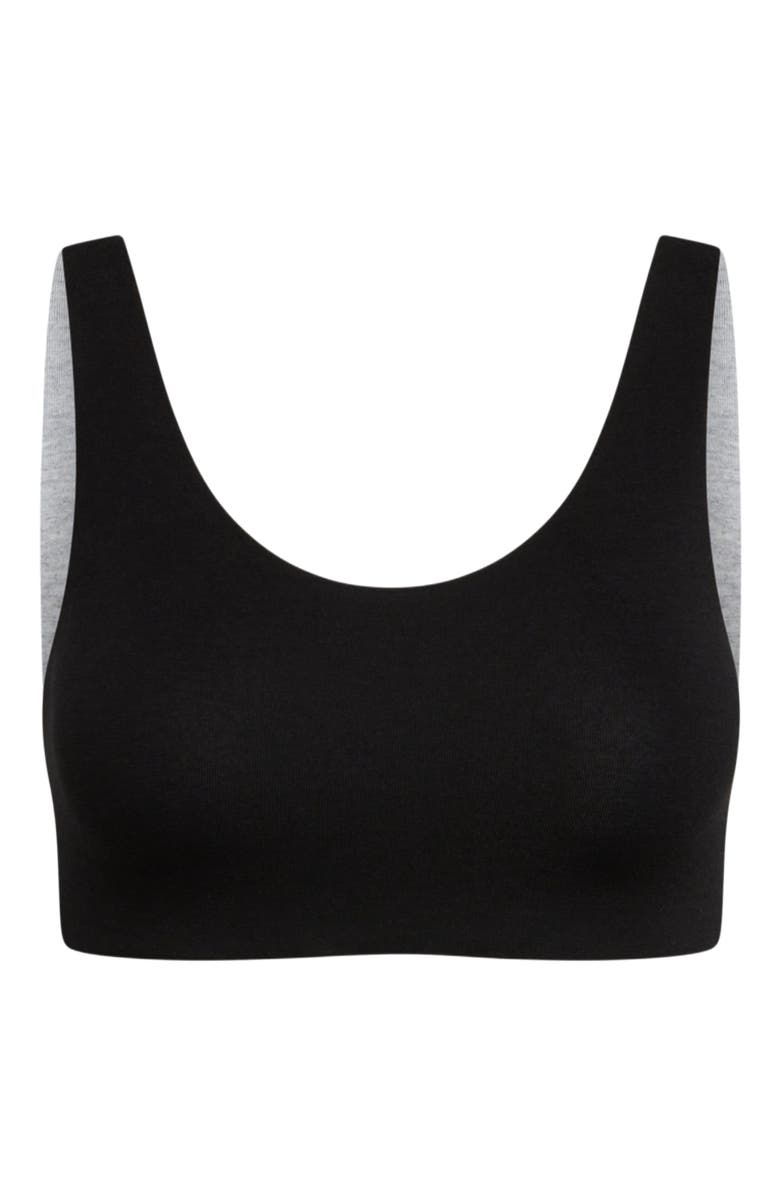 Bleuet Aster Reversible Girls Tank Bra, Alternate, color, Black-Grey