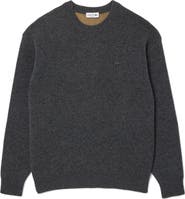 Lacoste Relaxed Fit Double Face Cotton & Wool Blend Sweater