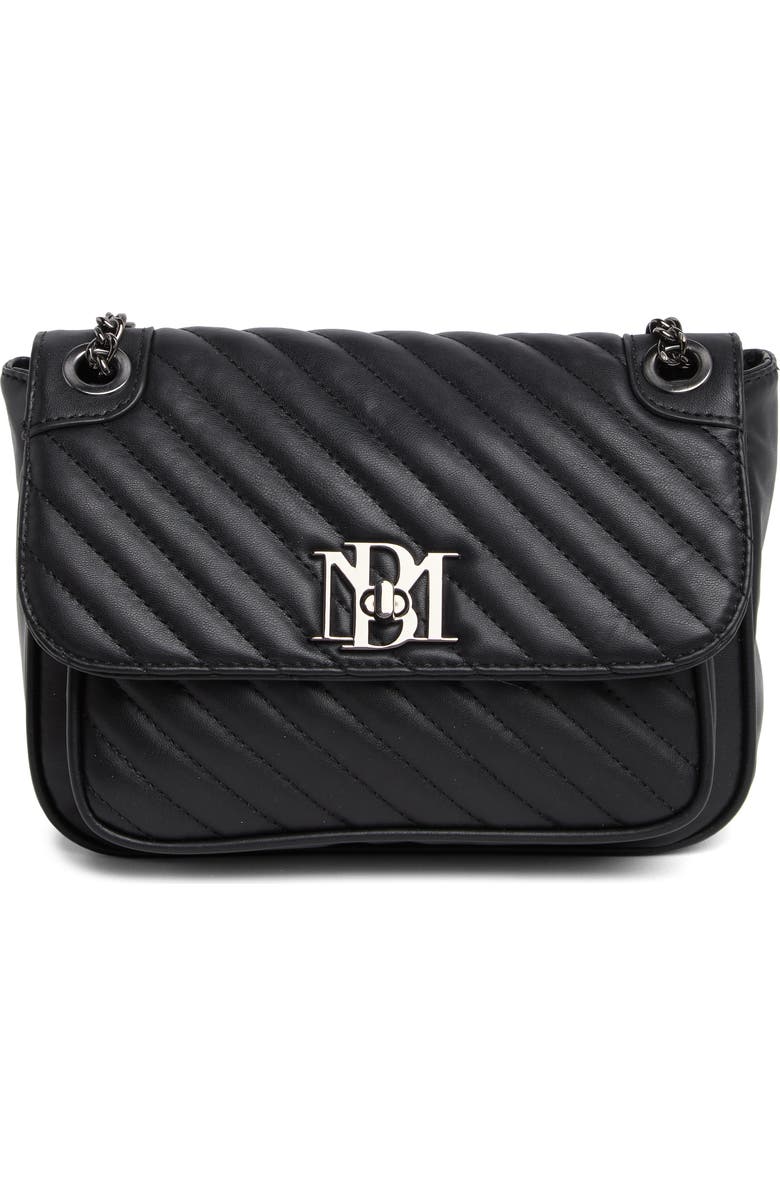 Badgley Mischka Collection Quilted Flap Crossbody Bag, Main, color,