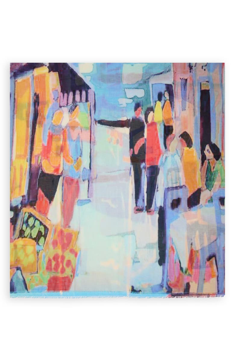SAACHI Spring Print Scarf, Alternate, color, Light Turquoise Multi