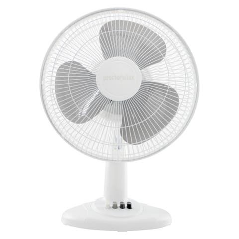 12 Inch 40w Oscillating Table Fan in White