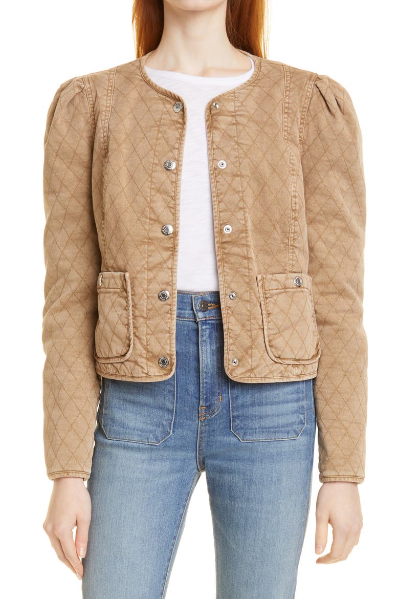Camilla Stretch Cotton Quilted Jacket, Main, color, TAN SIERRA