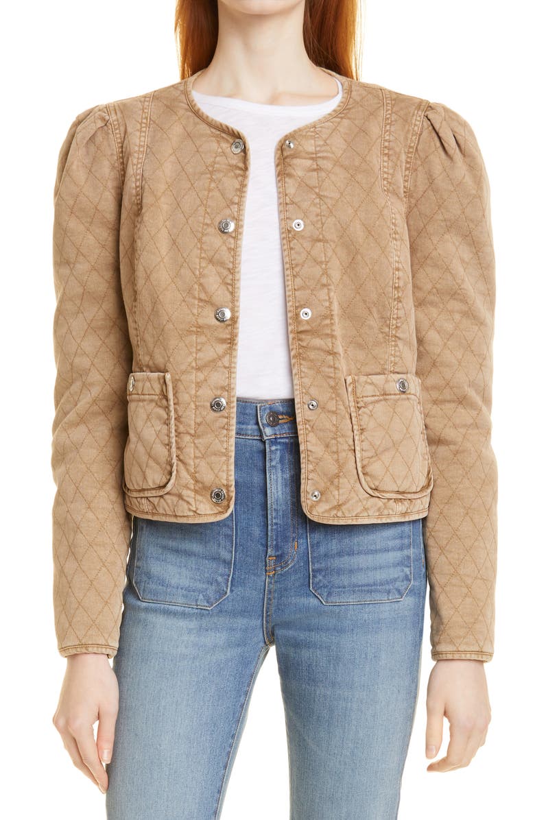 Veronica Beard Camilla Stretch Cotton Quilted Jacket, Main, color, 