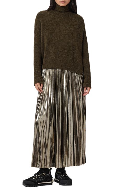 Spark Pleated Maxi Dress & Sweater Set