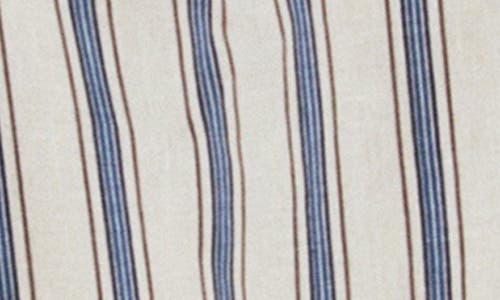 Mango Stripe Linen Midi Skirt In Brown