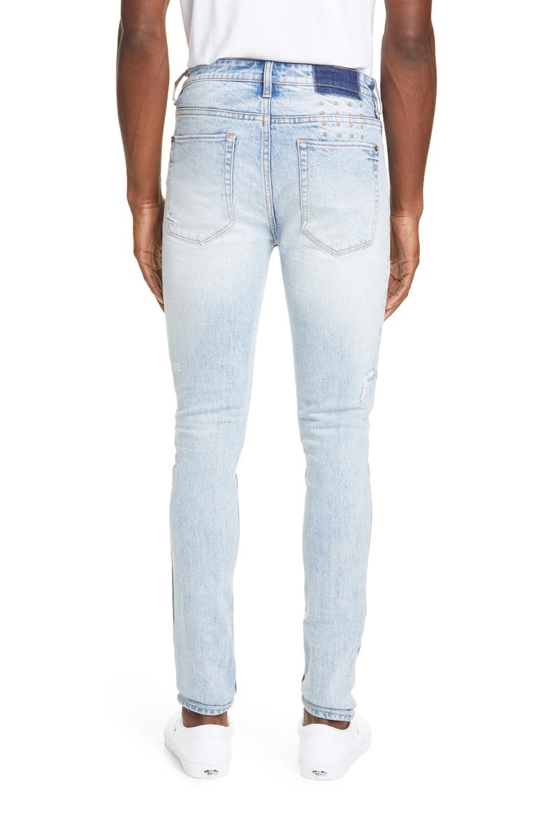 Van Winkle The Streets Stitched Skinny Jeans, Alternate, color, DENIM
