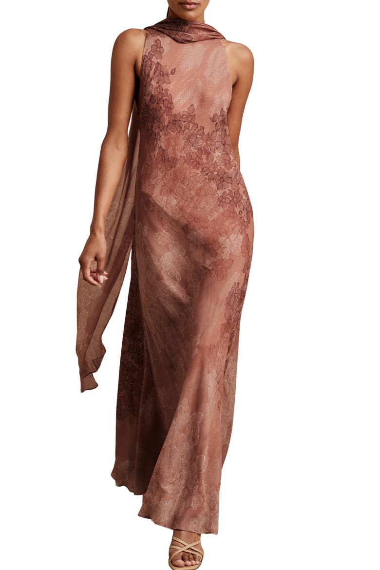 Lacey Sleeveless Column Dress, Main, color, PALE PINK