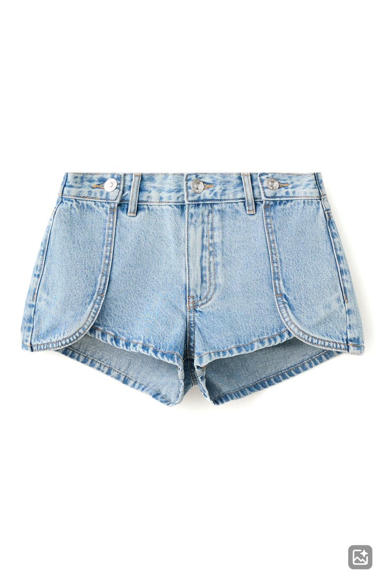 Seam Detail Denim Shorts, Main, color, MEDIUM BLUE