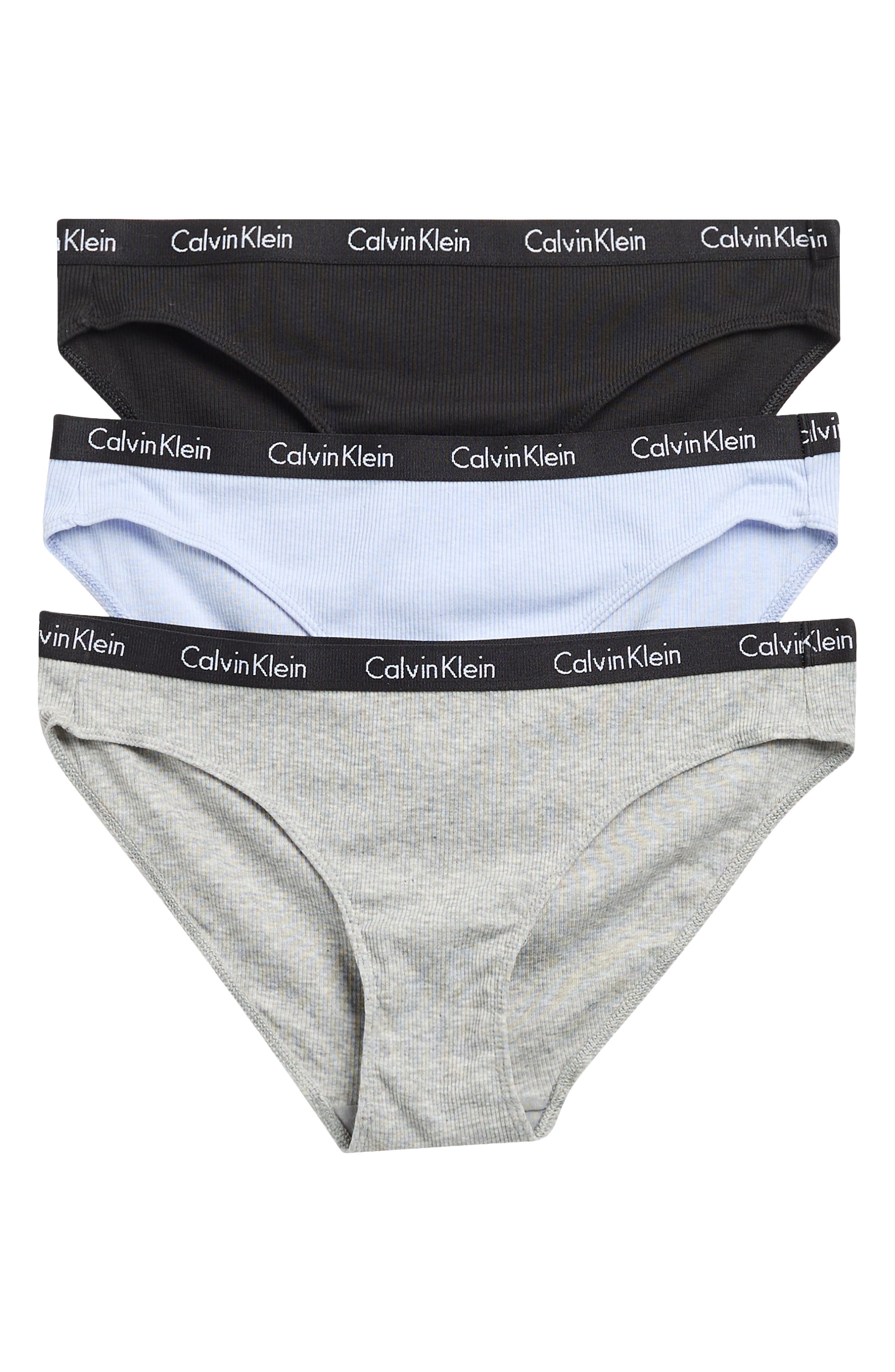 Calvin Klein 3-Pack Hashtag Rib Knit Bikini Briefs