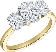 LuvMyJewelry Delila 14K Gold Oval Cut Lab Grown Diamond Trinity Ring - 2 ct