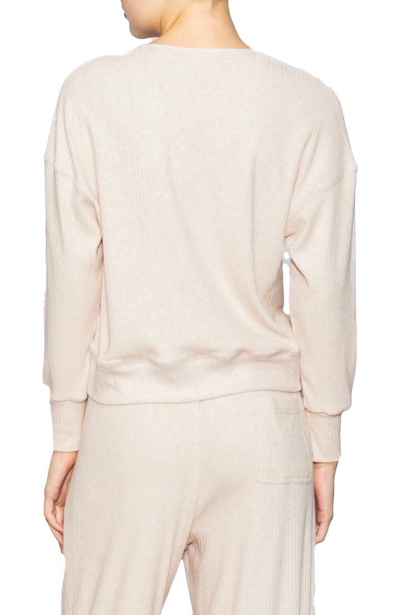 MELLODAY Relaxed Rib Top, Alternate, color, Heather Taupe