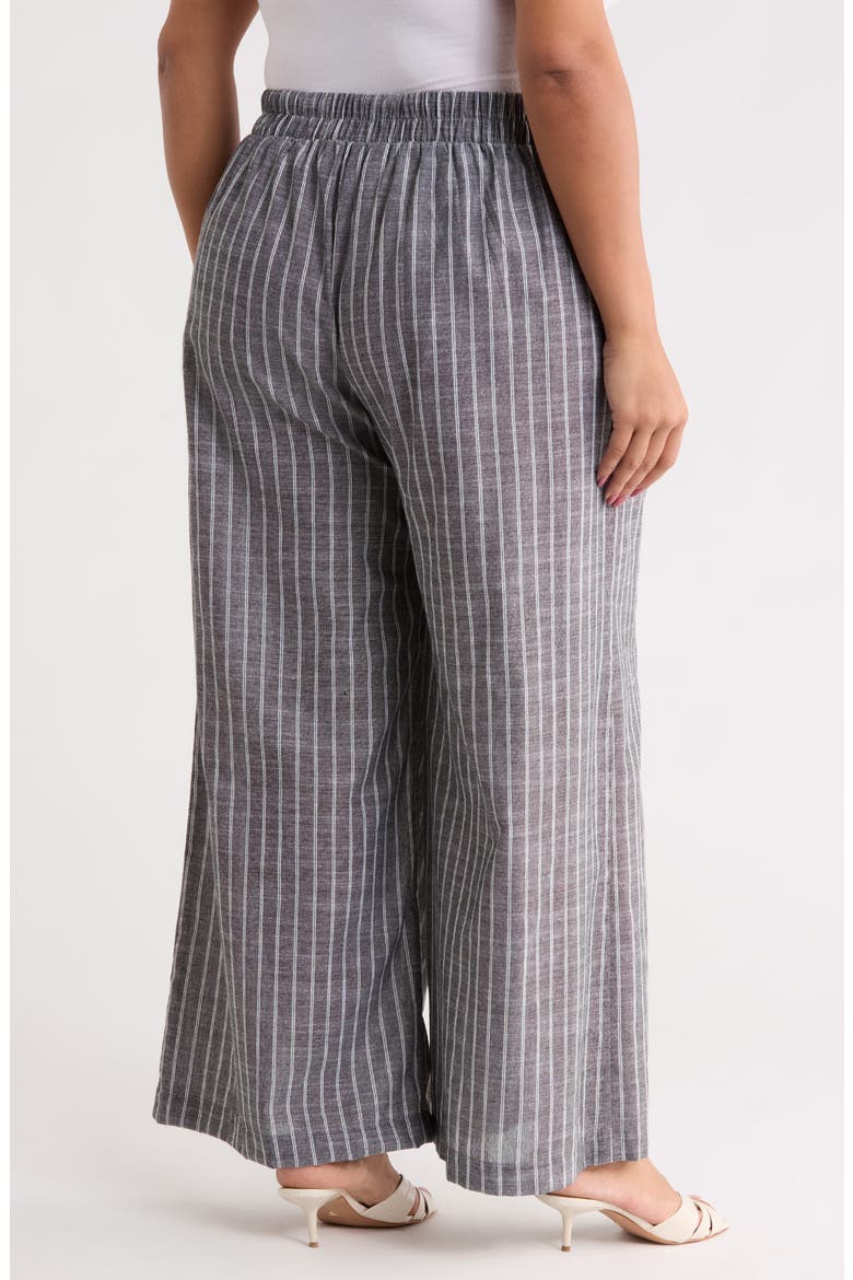 Tropical Print Wide Leg Pants, Alternate, color, BLACK