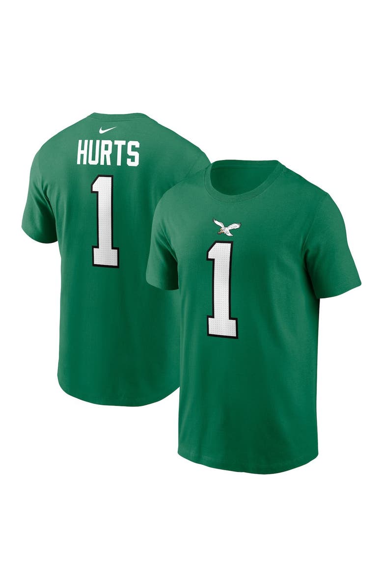 Nike Men's Nike Jalen Hurts Kelly Green Philadelphia Eagles Alternate Player Name & Number T-Shirt, Main, color, Kelly Green