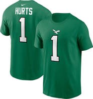 Nike Men's Nike Jalen Hurts Kelly Green Philadelphia Eagles Alternate Player Name & Number T-Shirt