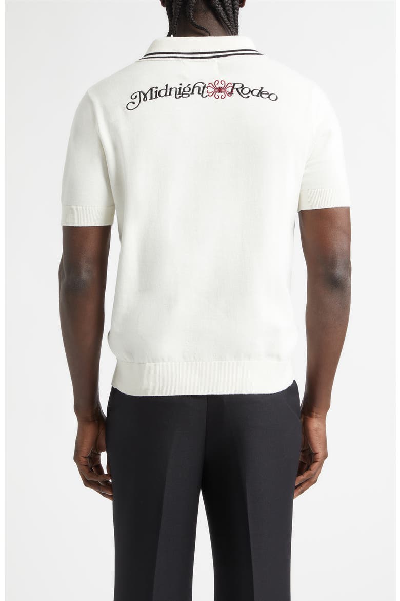 Signature Logo Embroidered Polo Sweater, Alternate, color, VINTAGE WHITE