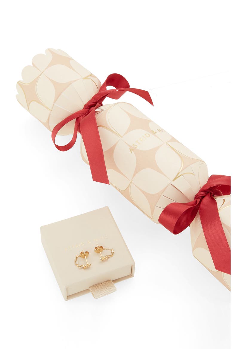 Star Chain Drop Earrings Christmas Cracker, Main, color, GOLD