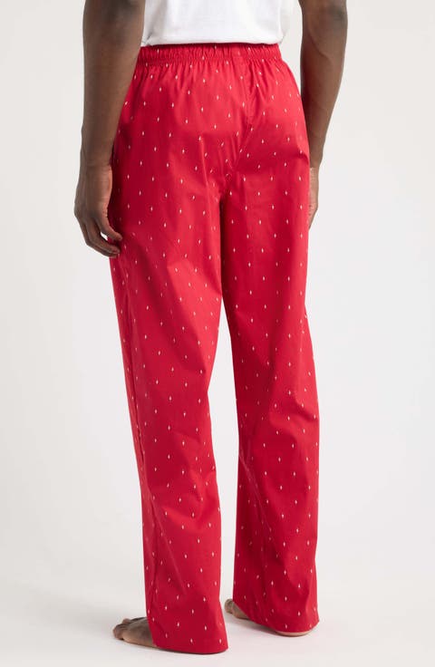 Print Stretch Cotton Pajama Pants
