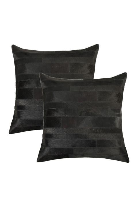 Natural Torino Madrid Pillow 18" X 18" - Black - Pack of 2