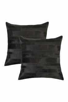 Natural Torino Madrid Pillow 18" X 18" - Black - Pack of 2