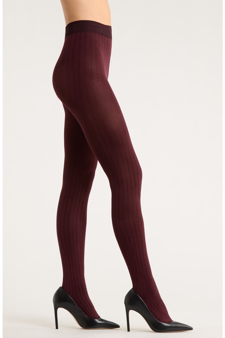 Two-Tone Stripe Mesh Tights, Main, color, BURGUNDY ROYALE