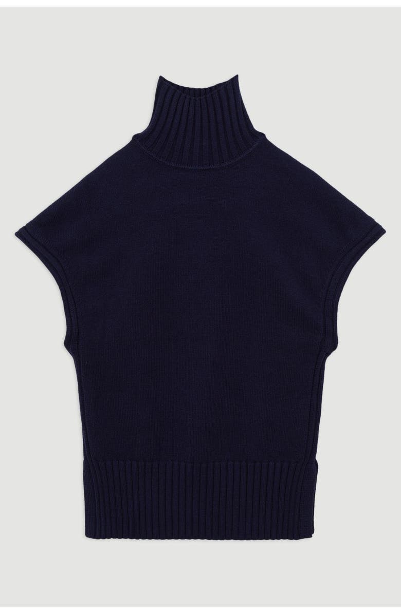 Karen Millen High Neck Knitted Tunic Top, Alternate, color, Navy