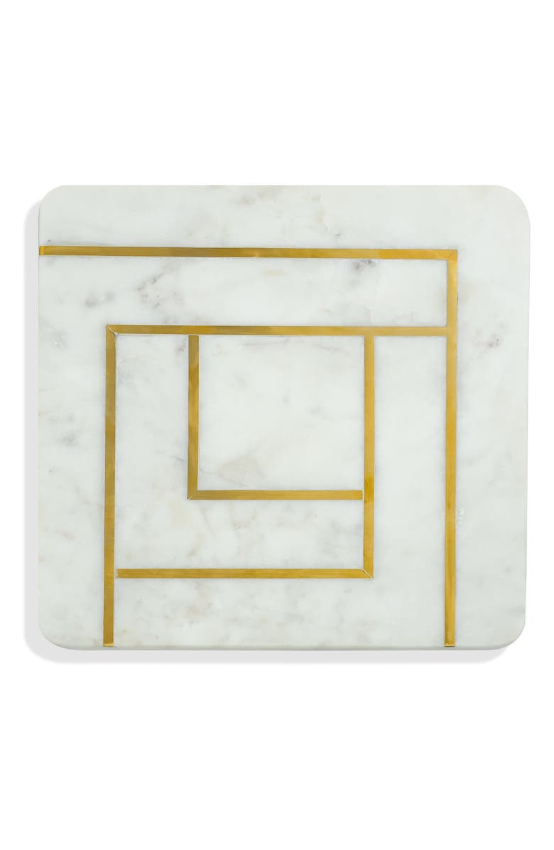 Tiramisu Noble Lineage Marble Platter, Main, color, White/ Gold