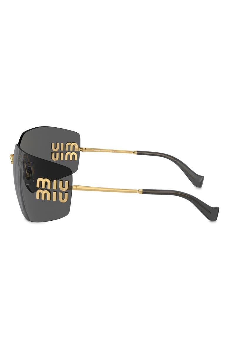 Miu Miu 80mm Oversize Irregular Sunglasses, Alternate, color, Gold/ Grey