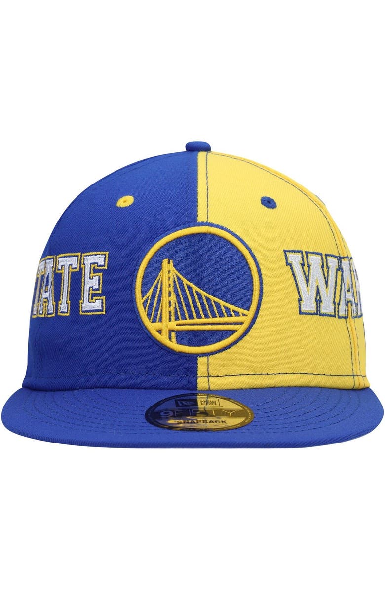 New Era Men's New Era Royal/Gold Golden State Warriors Team Split 9FIFTY Snapback Hat, Alternate, color, 