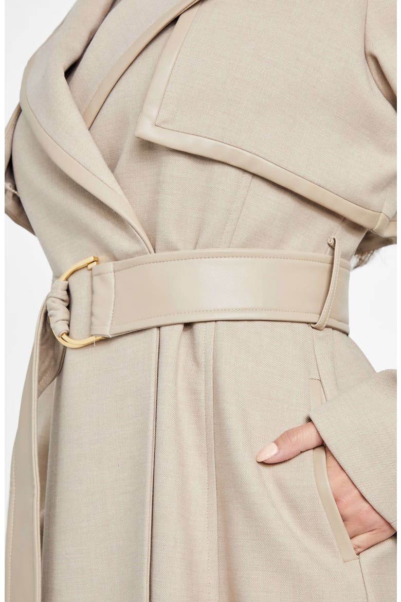 Natalie Belted Longline Trench Coat, Alternate, color, LIGHT KHAKI