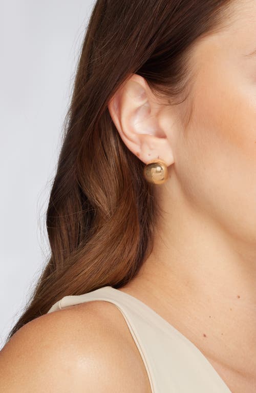 Open Edit Set Of 3 Puffy Hoop Earrings In Gold