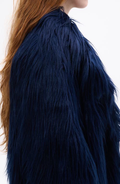 Azalea Wang Breckenridge Faux Fur Jacket In Blue