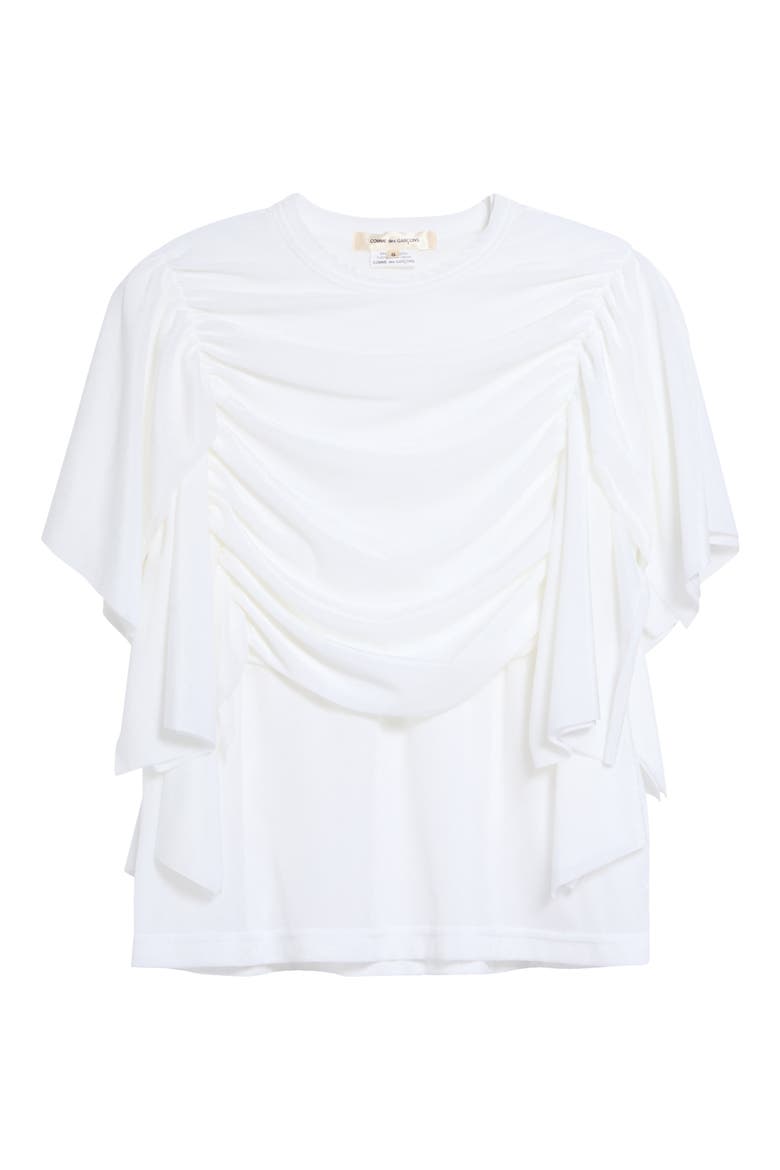 Ruched Velour T-Shirt, Alternate, color, WHITE