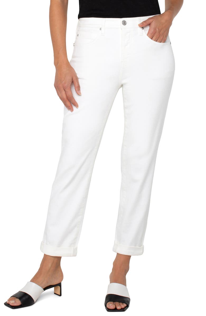 Liverpool Los Angeles The Keeper Cuffed Boyfriend Jeans, Alternate, color, Bright White