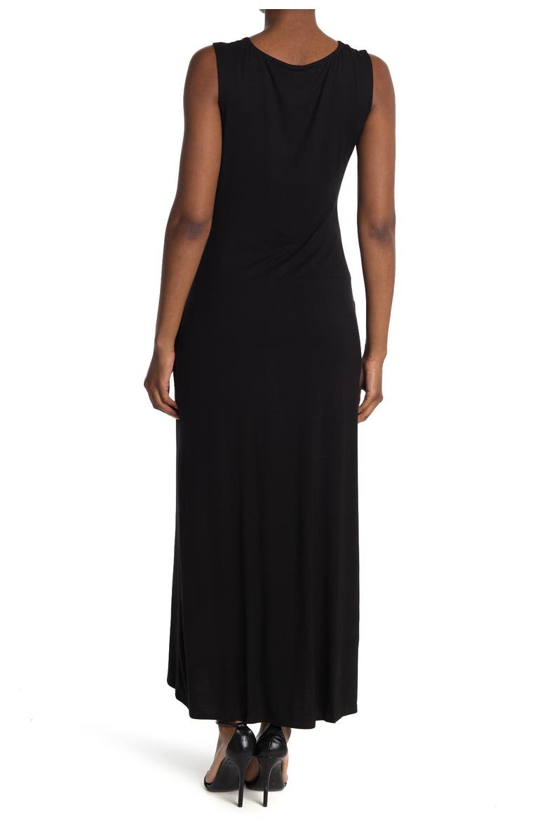 T Tahari Front Twist Crewneck Sleeveless Maxi Dress, Alternate, color,